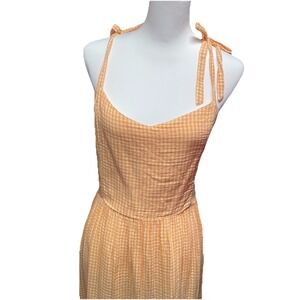 NWT Old Navy Women Mini Cami Dress Size XL Orange Gingham Cottagecore‎ Summer
